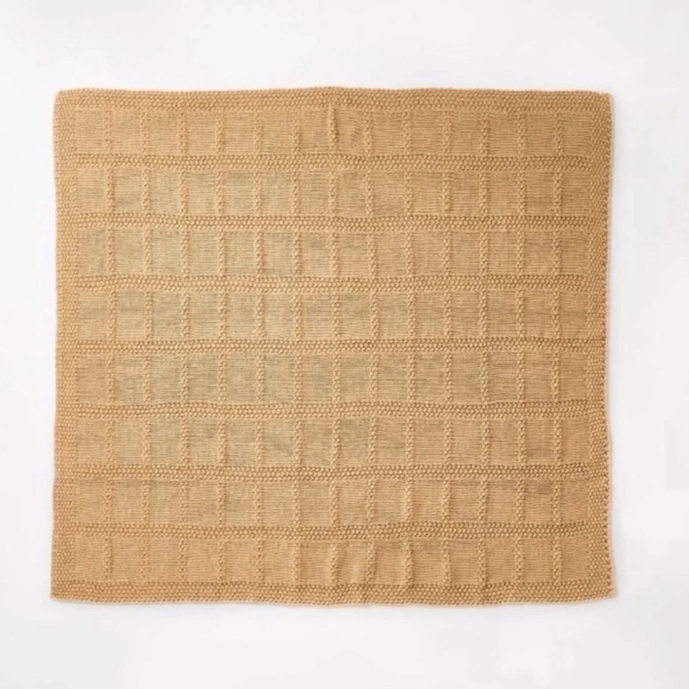Studio McGee & Threshold Grid Knit Throw Blanket